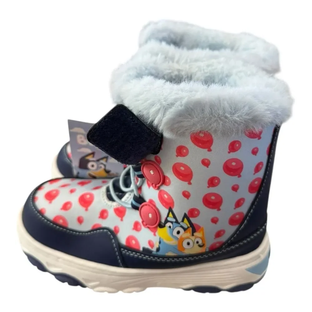 New GroundUp Bluey & Bingo Keepy Uppy Balloons Furry Toddler Winter Boots 8
